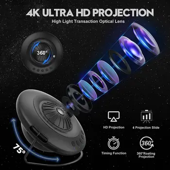 Szín: 1 film - LED Galaxy projektor 7 az 1-ben Planetárium projektor